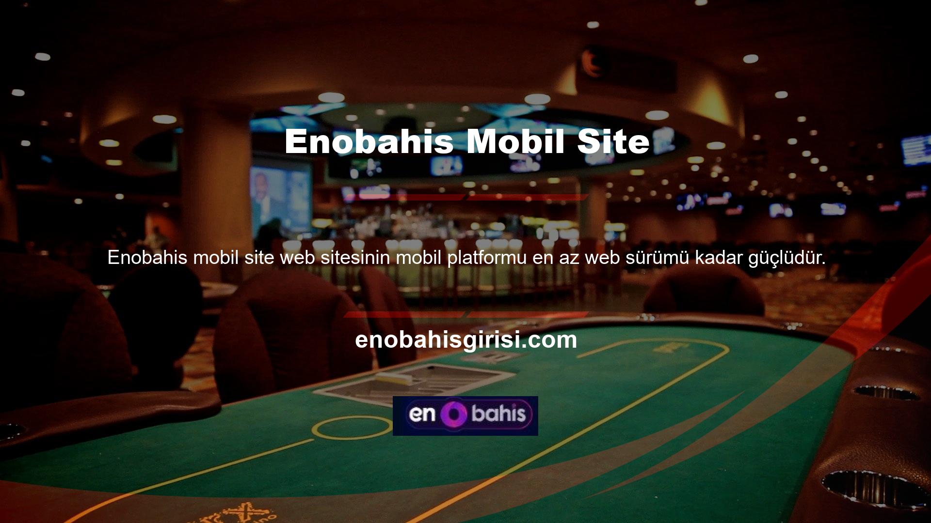Enobahis hızlı mobil web sitesi ve kullanıcı dostu arayüzü, oyuncuların bahis oynamasını kolaylaştırıyor